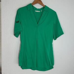 Soft Surroundings Kelly Green Tencel Shirt Short Sleeve Lyocell Tunic St Patrick
